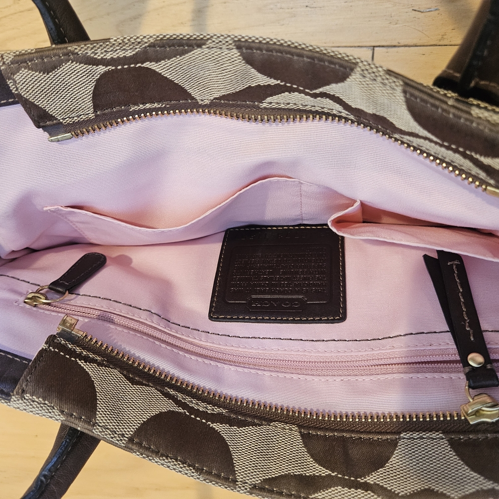 Coach Brown Patterned Shoulder Bag - image 4